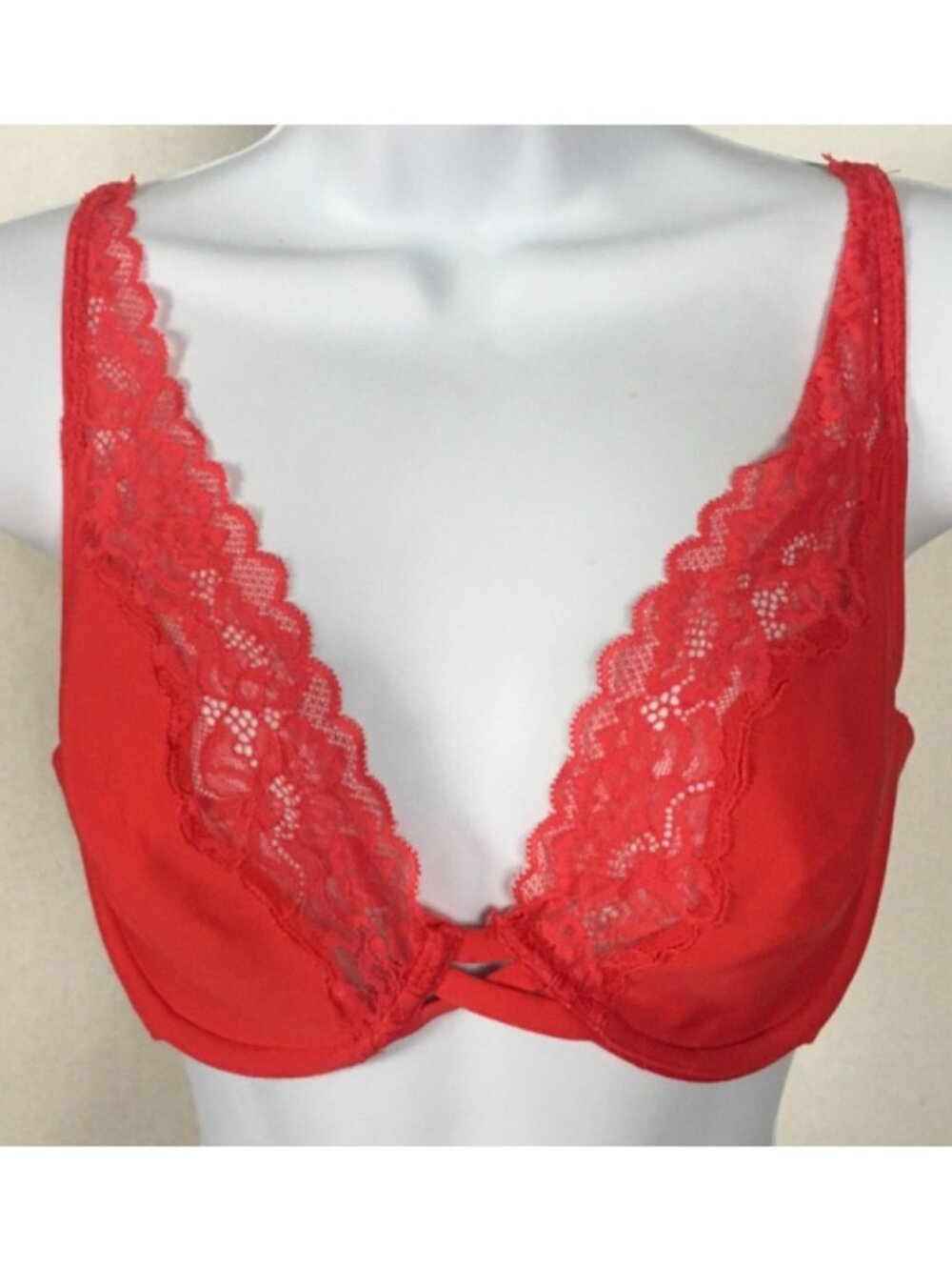 Soma Bra Size 36C Red Lace Back Close Unpadded Underwire Adjustable Straps